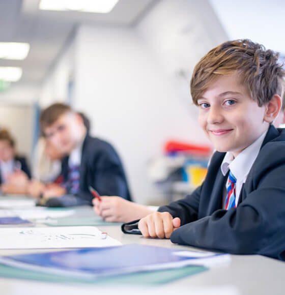 Student in classroom